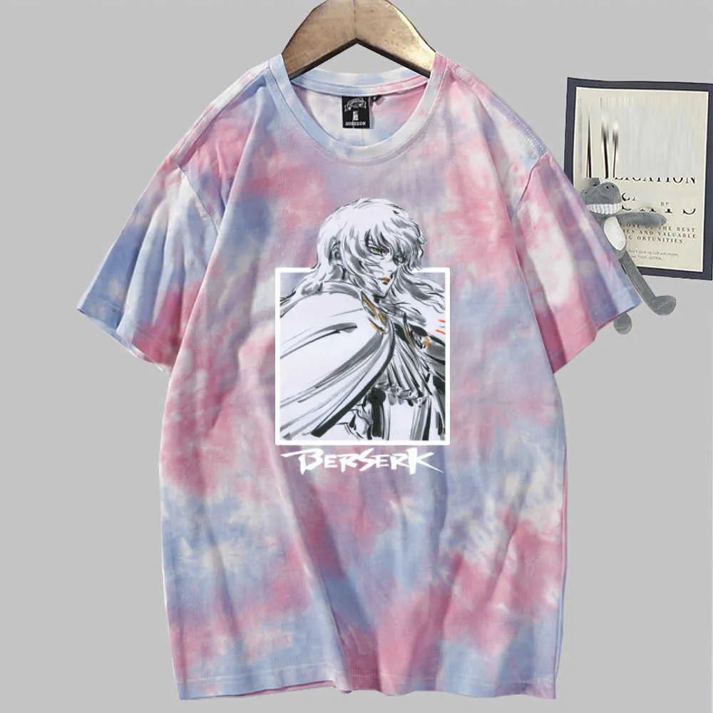 Berserk Uniex Anime Tシャツファッション半袖カジュアルネクタイ染料Y0809