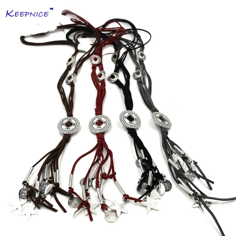 Pendant Necklaces Leather Cord Chain Tassel Pendents Necklace Unique Bohemia Ethnic Chic Vintage Long