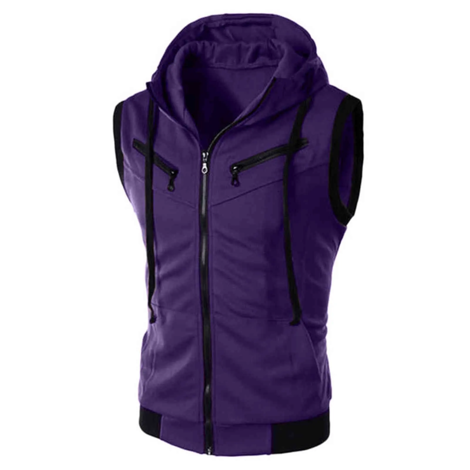 Slim fit sleeveless hoodie best sale
