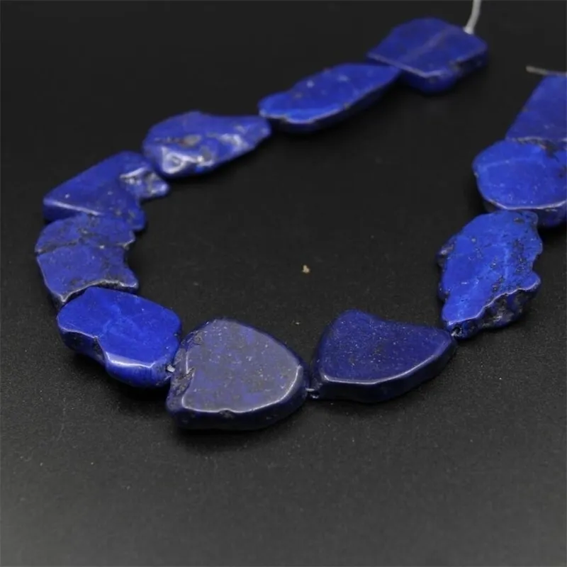 2strands / lot lapis الأزرق الفيروزة الخام سلاب شريحة فضفاض الخرز، المغلف الطبيعي مجوهرات nugget قلادة الخرز قلادة المجوهرات