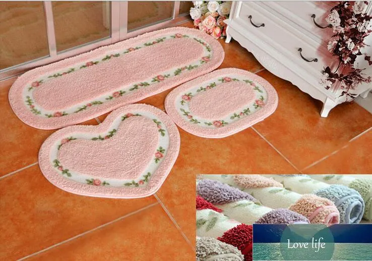 Blomstryck Coral Fleece Dörrmatta Nyckglidande golvmatta Hall Kök Vardagsrum Matta Mattor Tapis Pastoral Fabrikspris Expert Design Kvalitet Senaste Style