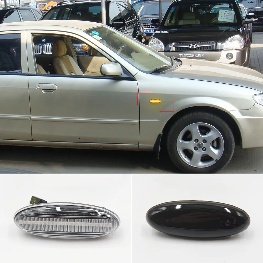 Mazda 323 Familia Protege Tribute MX-6 Astina Lantis Dynamic Blinker Turn 신호 램프 LED 측면 마커 라이트