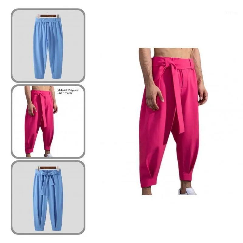 Men's Pants Soft Pockets All Match Skin-friendly Cropped Trousers For Daily Wear