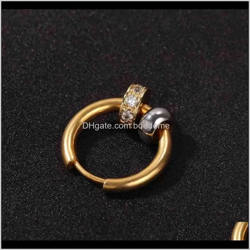 mens hip hop hoop earrings jewelry womens gold plated vintage earring with diamond