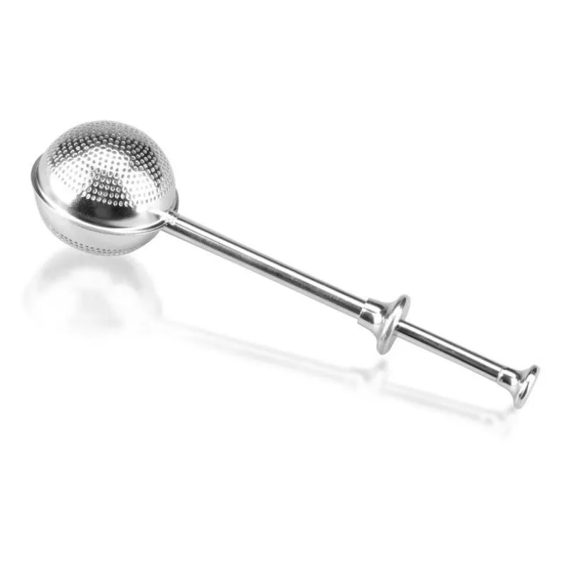 500pcs Tea Strainer Ball Push Infuser Loose Leaf Herbal Teaspoon Strainers Filter Diffuser Home Kitchen Bar Drinkware Tool Stainless Steel