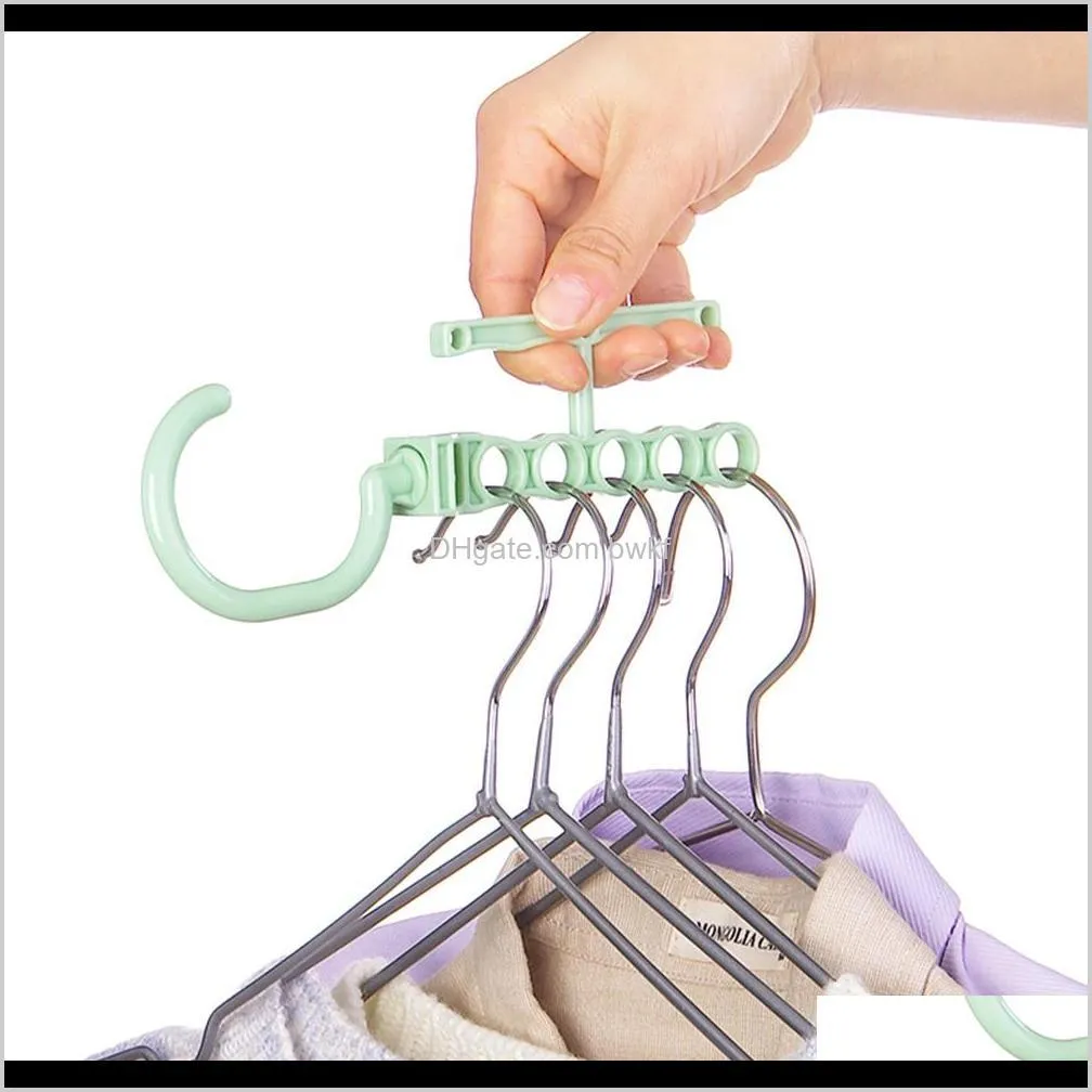 plastic 5 circle multilayer windproof clothes hanger organizer fixed holder storage racks buckle hanger anti-slip home