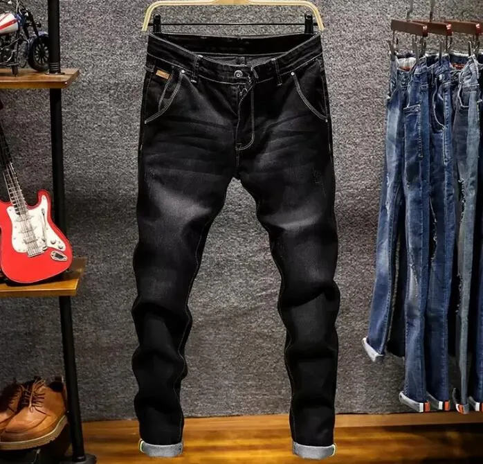 Designer de Moda Jeans Skinny Masculino Straight Slim Elástico Jean Masculino Casual Biker Masculino Calça Jeans Stretch Calças Clássicas