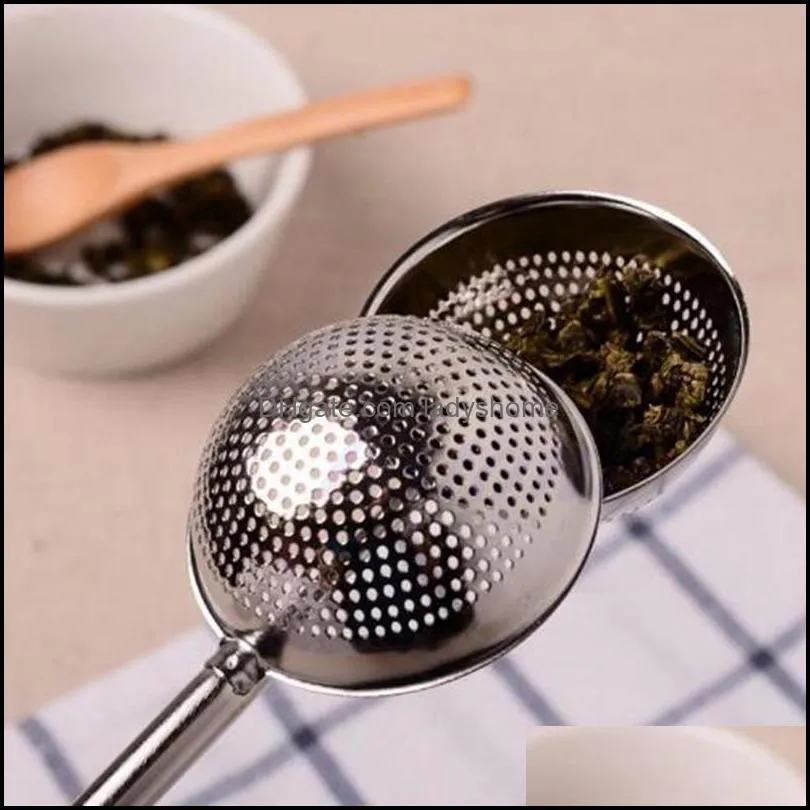 Tea Infuser Stainless Steel Teapot Tea Strainer Ball Shape Push Tea Infuser Mesh Filter Reusable Metal Tool Accessories HWB7956