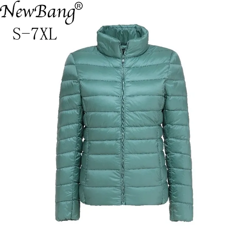 Bang Brand Femmes Manteau Plus La Taille Ultra Léger Vers Le Bas Veste Femmes 6XL 7XL Léger Portable Coupe-Vent Plume Outwear 211007