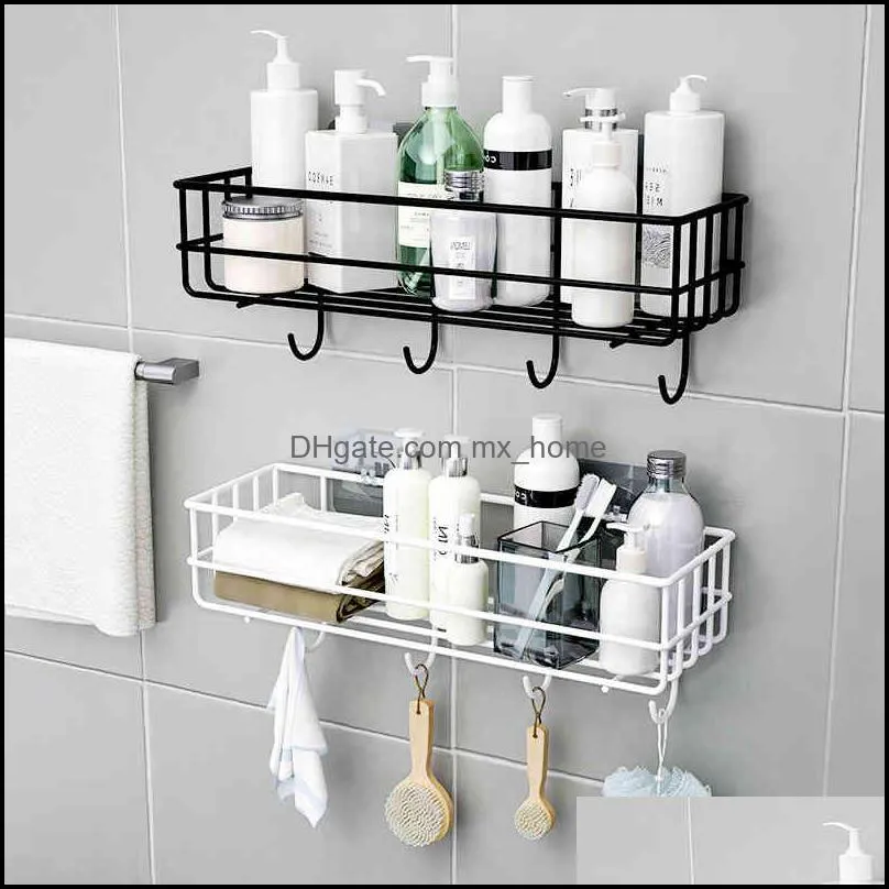 Punch-Free Corner Storage Rack Shower Basket Bathroom Accessories Wall Mount Kitchen Organizer Shampoo Holder with Suction Cup A0609