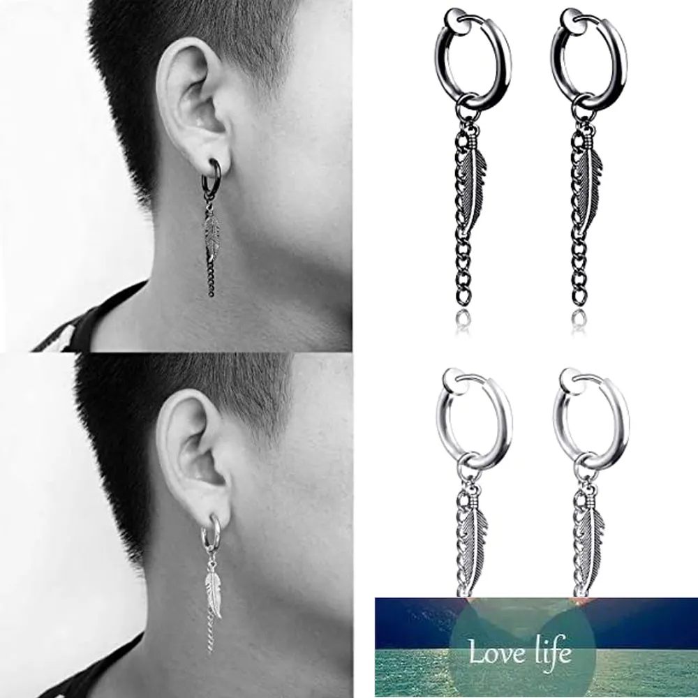 Kpop Feather 4 Style Clip On Earring Set Earrings For Men Non