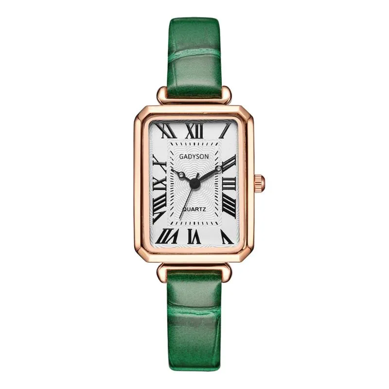 Wristwatches 2021 Watch Women Fashion Casual Leather Belt Watches Roman Ladies Rectangle Dial Quartz Clock Dress