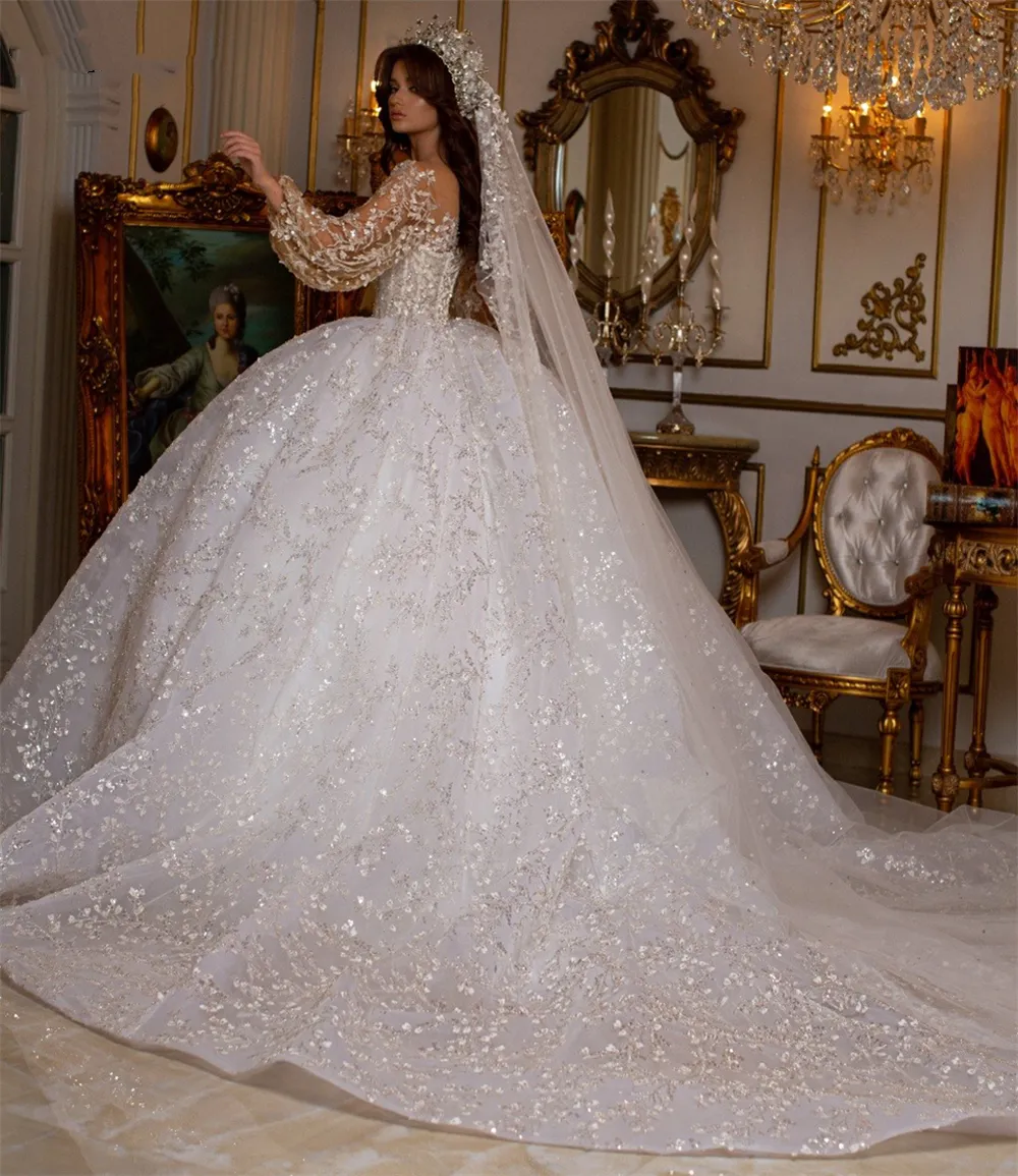 Vestido De Noiva De Luxo Com Miçangas Vestidos De Noiva Dubai