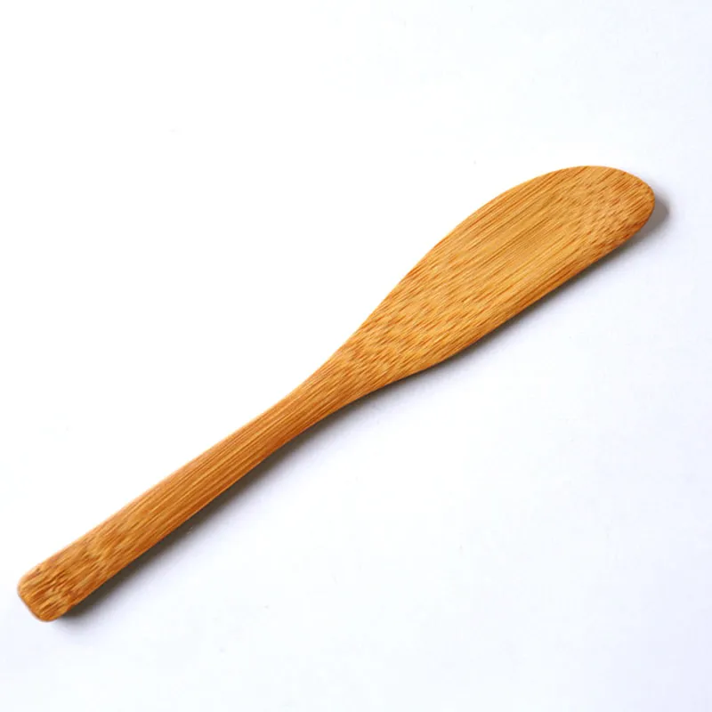 Portátil bambu manteiga geléia geléia espalhador de queijo 14cm talheres talheres maçaricos facas utensílios para viagem BBQ Spatula Take Out Jantar Fork presentes de casamento