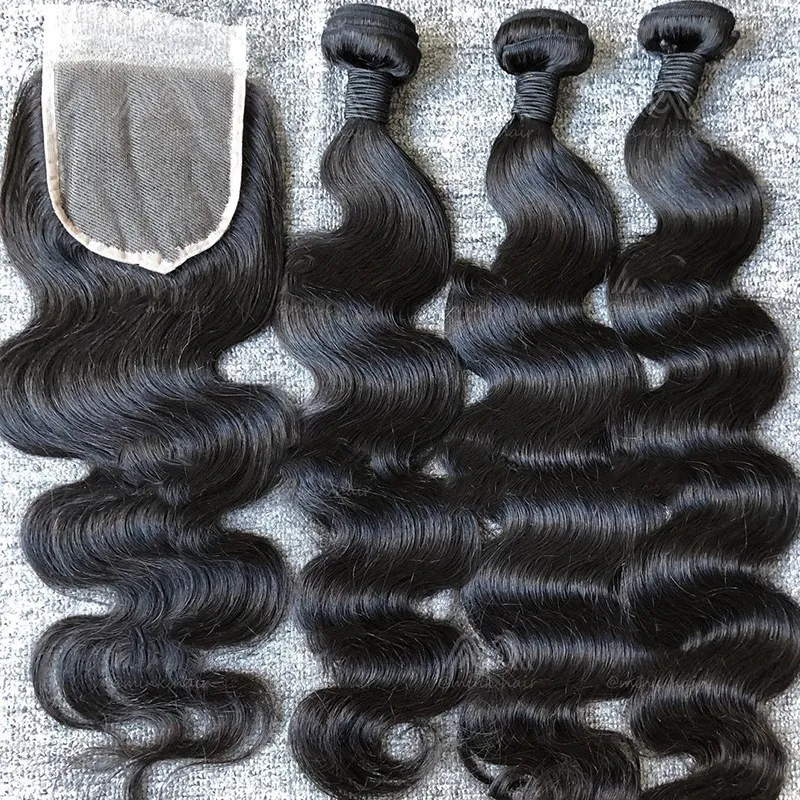 Vente chaude Bundles de cheveux Malaisien Brésilien Indien Péruvien Body Wave extension de cheveux non transformés armure de cheveux vierges humains Peut être teint Ombre