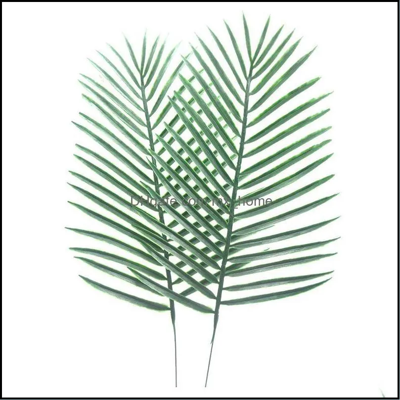10PCS Artificial Palm Tree Faux Leaves Green Plants Greenery for Flowers Arrangement Wedding Decoration