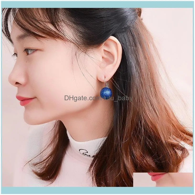 Lovely Candy Color Pearl Hoop Earrings For Women Romantic Jewelry 2021 Fashion 316l Stainless Steel Ear Cuff Drop & Huggie