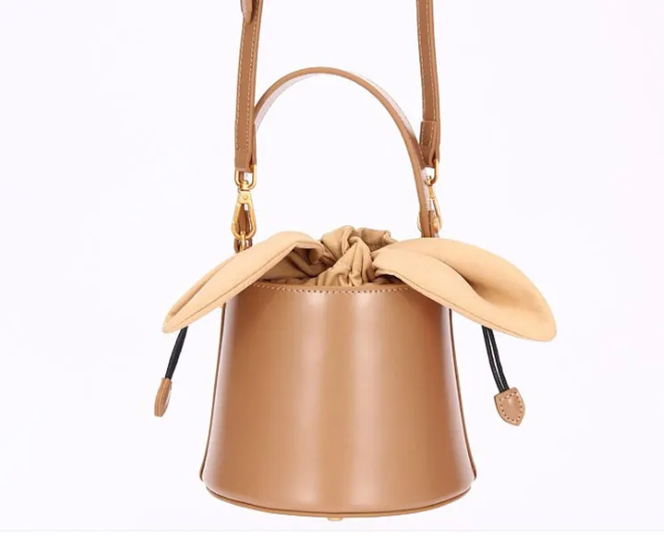 Women fashion shoulder bags Mini bucket crossbody with bow personalized casual bags adjustable single belt factory direct sale