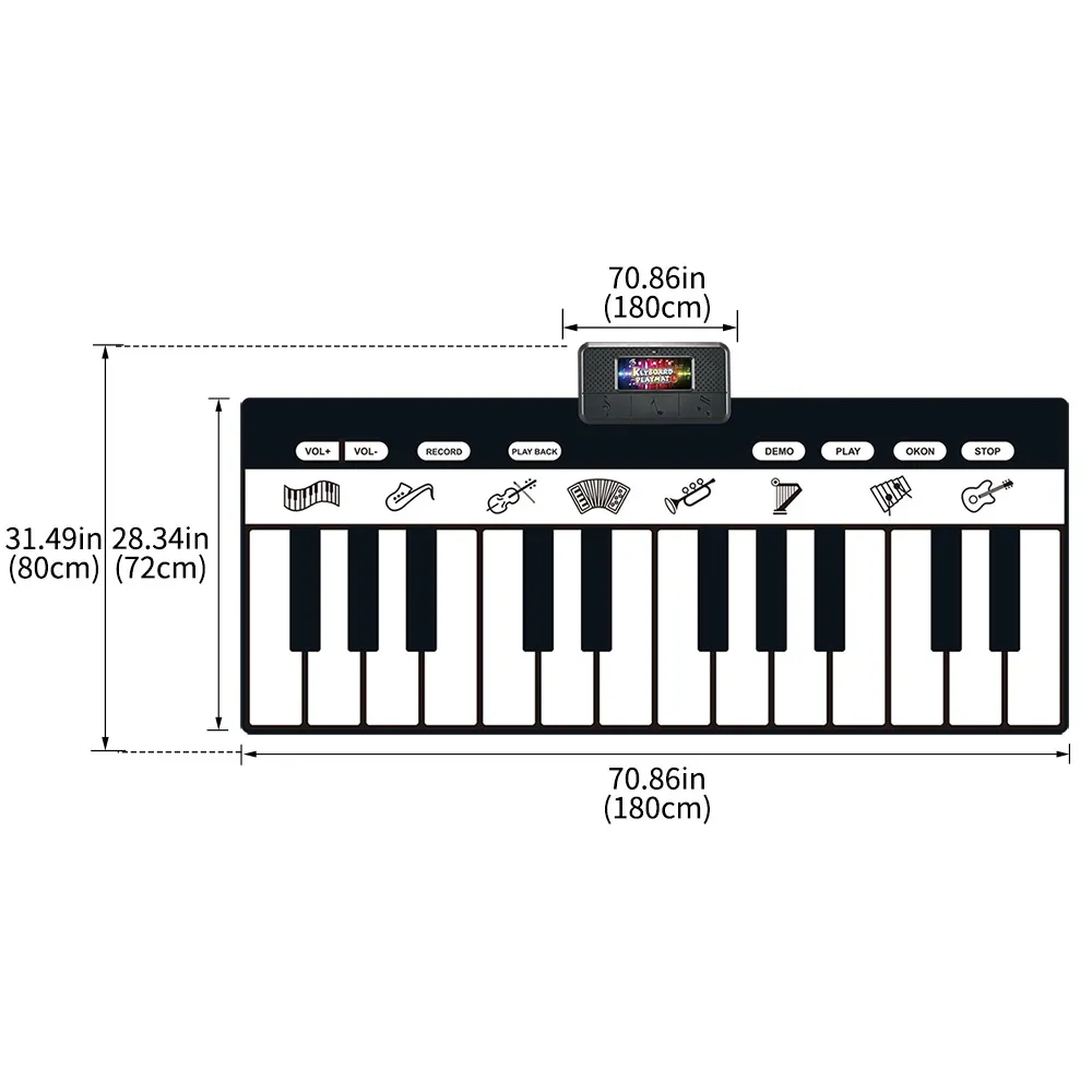 9 chaves instrumento Musical de dança do jogo do Piso do teclado