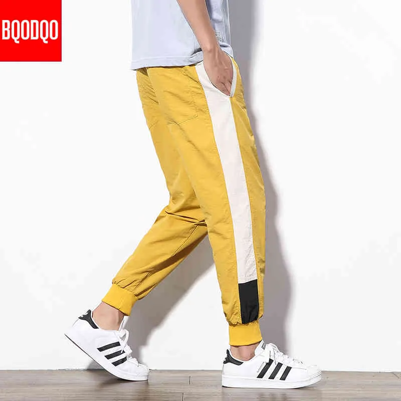 BQODQO Patchwork Color Block Harem Pants Uomo 2019 Hip Hop Autunno Casual Pantaloni Pantaloni Uomo Streetwear Matita Pantaloni Pantaloni sportivi Y2027