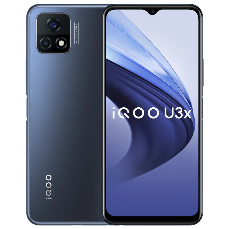 Originele vivo IQOO U3X 5G Mobiele Telefoon 4GB RAM 128 GB ROM Snapdragon 480 Octa Core Android 6.58 "Volledig scherm 13.0mp 5000 MAH Vingerafdruk ID Face Wake Smart mobiele telefoon