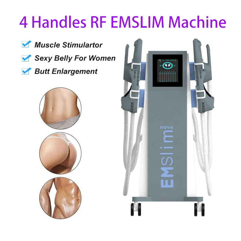 Senaste uppgraderingsmuskel Build Body Shaping System High Intensity Emt Pro Max Elektromagnetisk EMS Maskin 4 Hanterar med RF