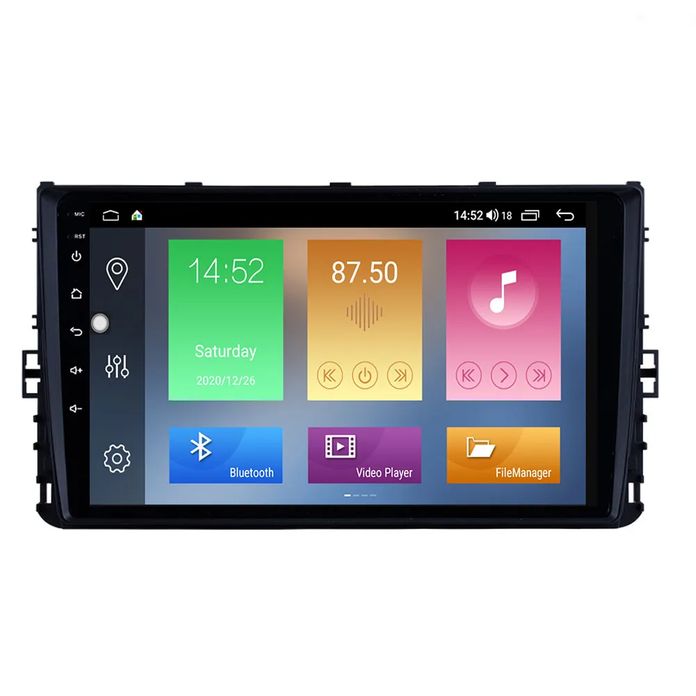 Auto-DVD-Stereo-Radio-Player für 2018-VW Volkswagen Universal HD Touchscreen GPS-Navigationssystem 9 Zoll Android 10