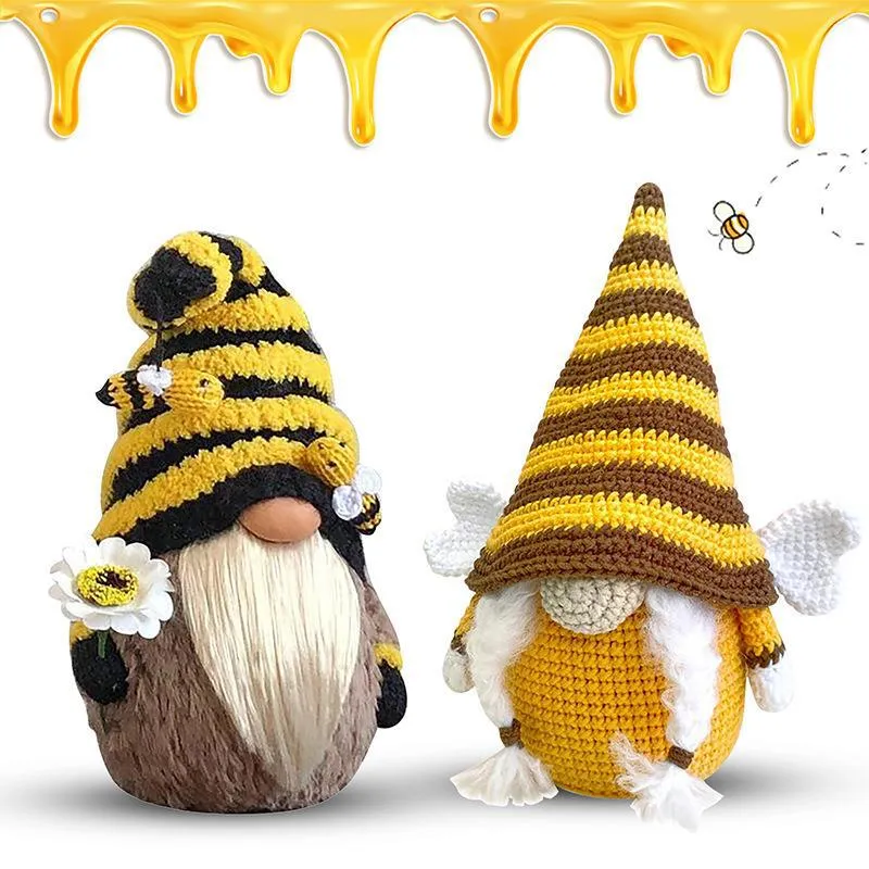 Bumble Bee Summer gonks gonks de pelúcia Decoração de Natal Bumblebee Girflower Gnomos sueco Home Farmhouse Kitchen Decor