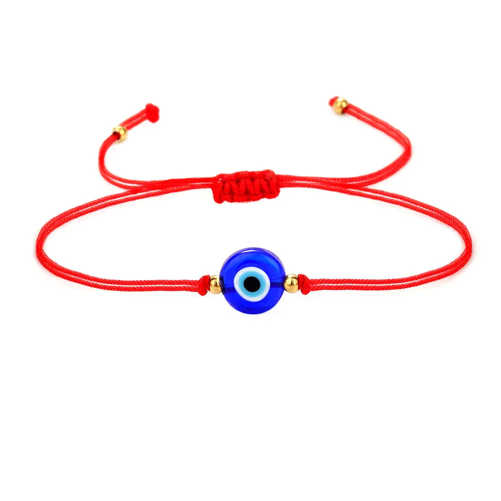 Bracelets pour femme turc mauvais œil bleu, corde tressée à la main, bijoux porte-bonheur, Bracelet rouge Female7286818