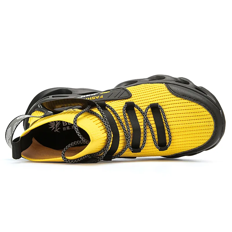 2021, zapatillas para correr para hombre, zapatillas deportivas transpirables a la moda para hombre en negro, amarillo y blanco, talla 39-46 qd