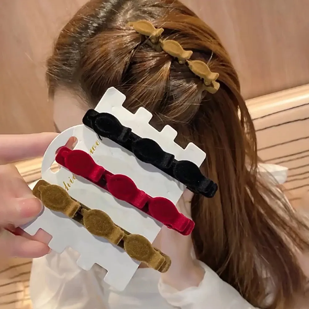 أزياء بسيطة مضفر هيرككلهزة تدفق طبقة مزدوجة المشابك النساء الفتيات دبابيس أنثى hairgrips أغطية الرأس اكسسوارات للشعر