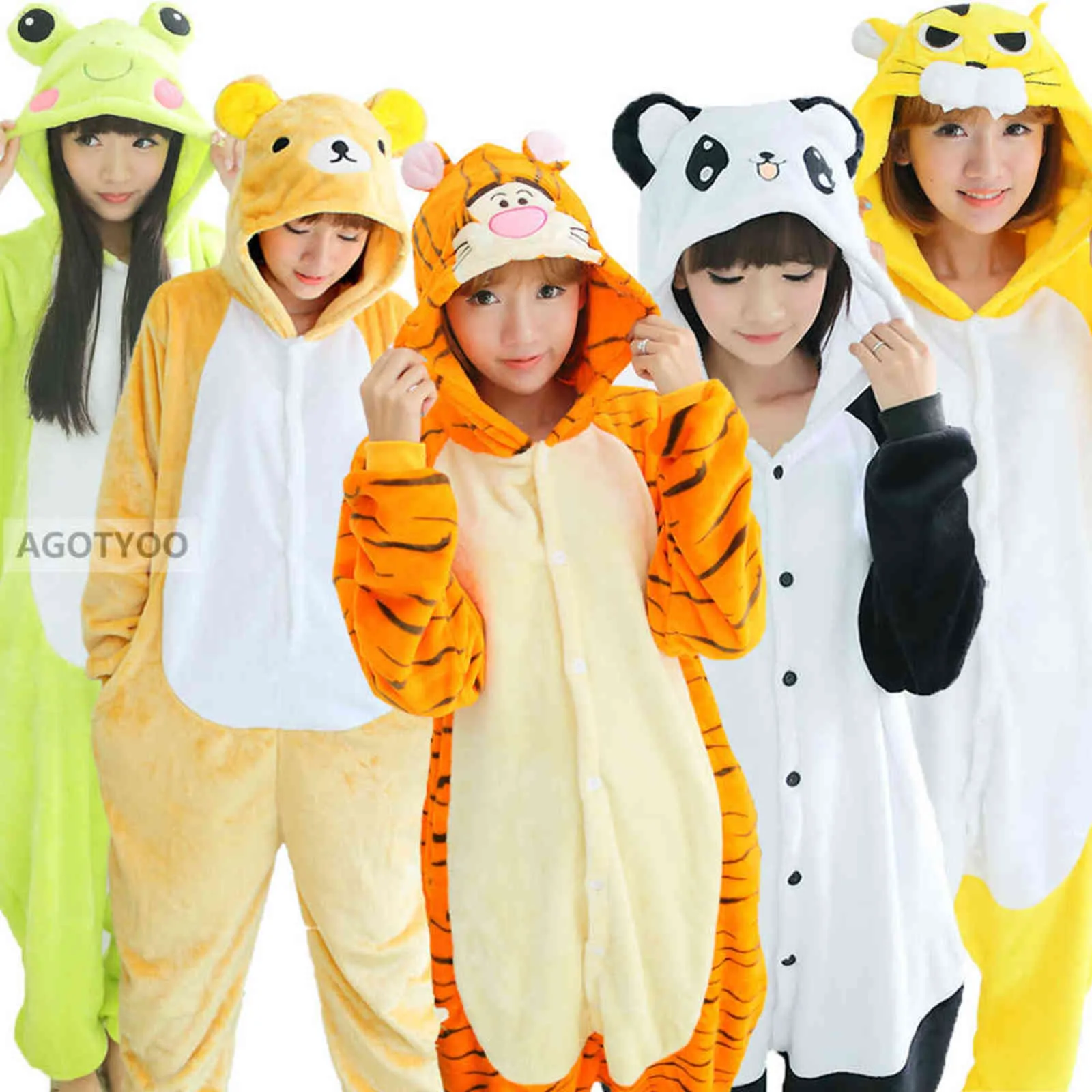 Hiver Femmes Hommes Unisexe Adulte Mignon Dessin Animé Onesies Animal Pyjamas Unicornio Licorne Point Flanelle Vêtements De Nuit Combinaison Pijamas 211109