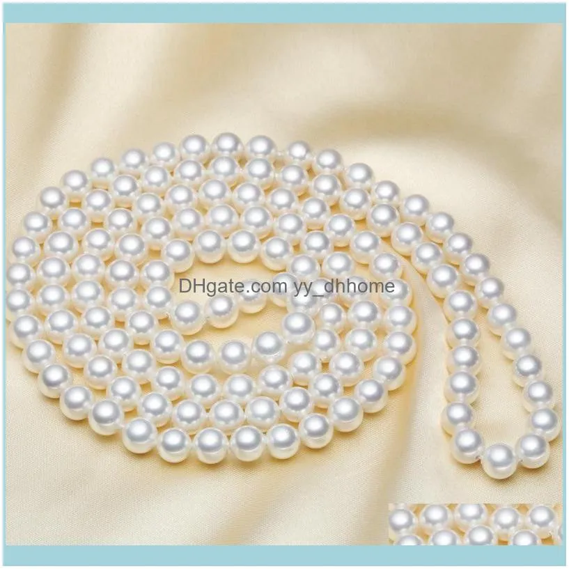 Fashion Classic Multiple Ways To Wear 120CM Chain Imitation Pearl Necklace High Quality Long For Women Year Gift Chains