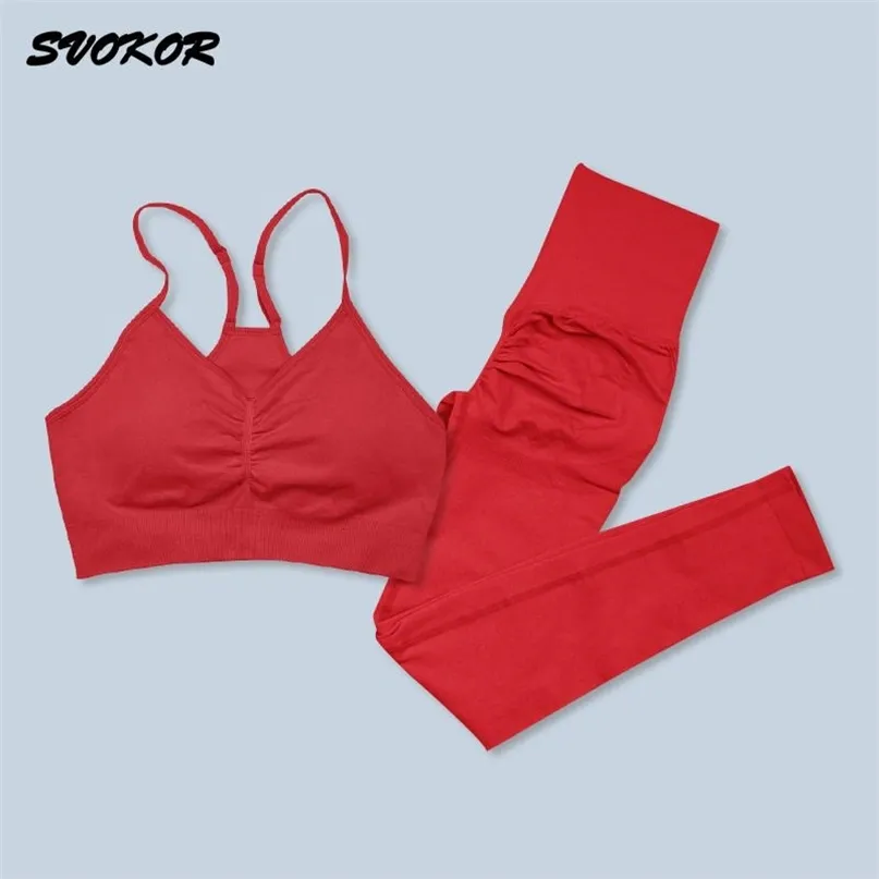 Svokor mulheres sem costura ginásio conjunto de shorts esporte para terno treino yoga conjunto de manga longa leggings sportswear 210813