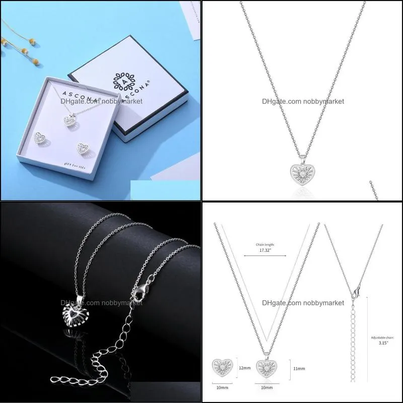 Earrings & Necklace Ascona Cubic Zirconia Fashion Jewelry Set For Women 2021 Trend Valentine`s Day Gift