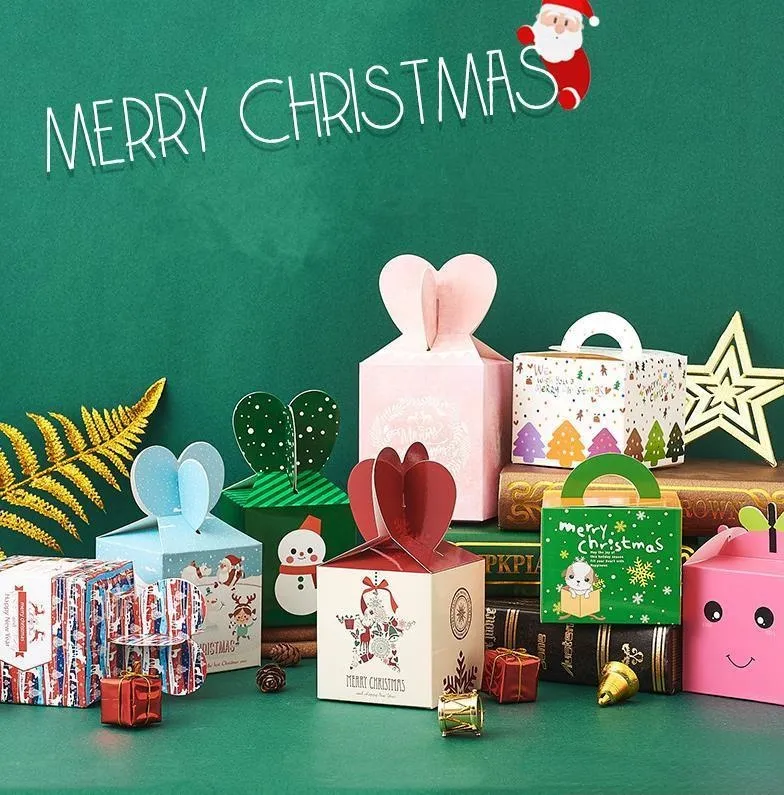 Hot selling Christmas festival Christmas Eve Apple Gift Box Paper Box Gingerbread Candy Gift Box Small Gifts SD4