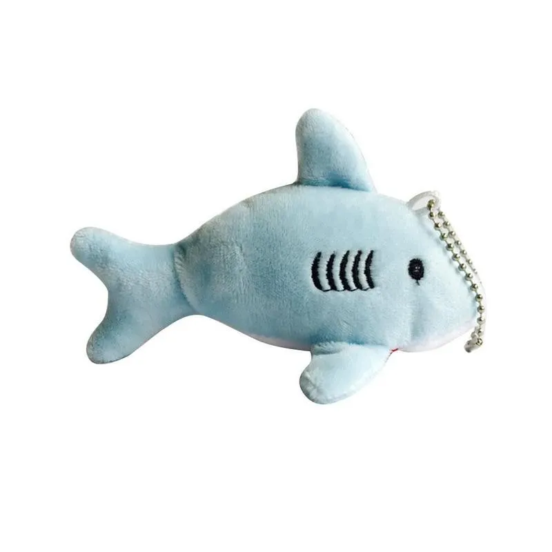 Cartoon Animal Mini Shark Plush Fyllda Key Chains Toys Keychain Bag Pendant Kids Gifts