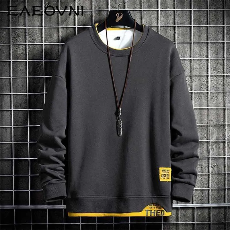 EAEOvni Mężczyźni Bluza Streetwear Hip Hoch Harajuku Bluzy Crew Neck Męskie Bluzy Streetwear Mężczyźni Pullover Moda Odzież Top 211116