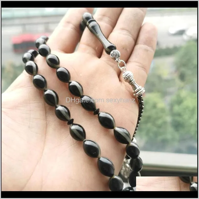 black resin tasbih muslim bracelet 33 beads islamic gifts rosary turkey jewelry arabic misbaha handmade prayer accessories beaded,