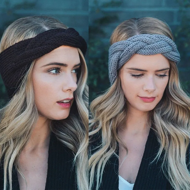 Diadema De Lana Cálida De Invierno Hecha A Mano, Elástica, Tejida