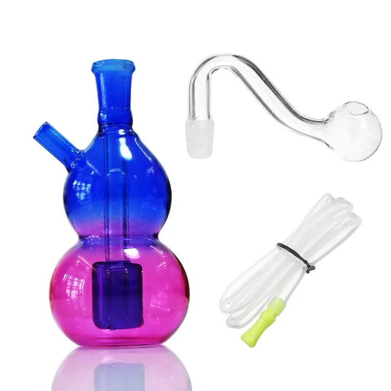 Set intero Tubi di vetro per olio Catcher di cenere per Bong Shisha Narghilè Bruciatore di gorgogliatore a forma di zucca colorata con ciotola di tabacco e accessori per pipe da fumo