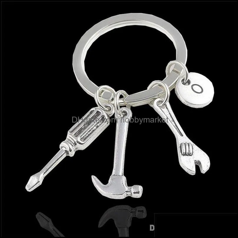 Keyring ``If Dad Can``t Fix It No One Can`` Hand Tools Keychain Hammer Screwdriver Wrench Charms Key Ring Key Hold Fashion Jewelry