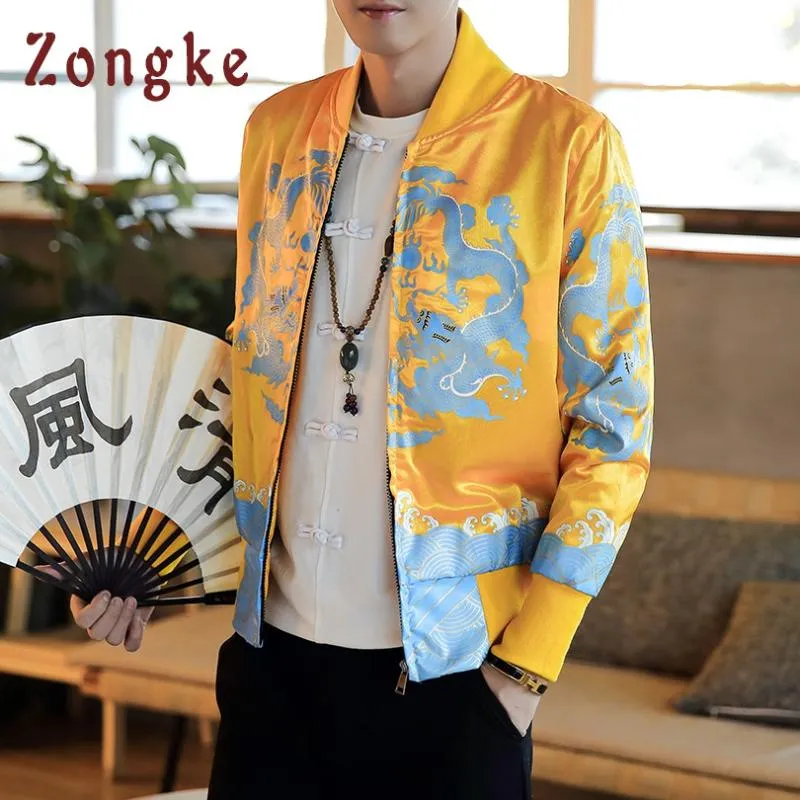 Herenjassen Chinese Stijl Gedrukt Heren Jas Jas Man Hiphop Streetwear Bomber Kleding 2023 Sping