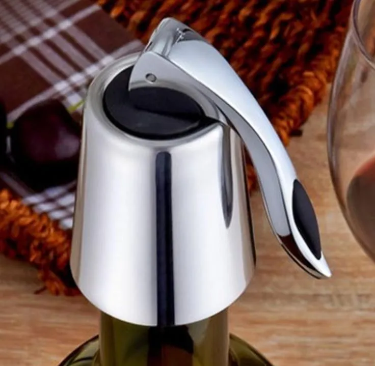 Bar Tools Wine Bottle Stopper Stainless Steel Vacuum Sealed Red-Wine Storage Bottle-Stopper Sealer Saver Champagne Caps Kitchen Tool SN3289