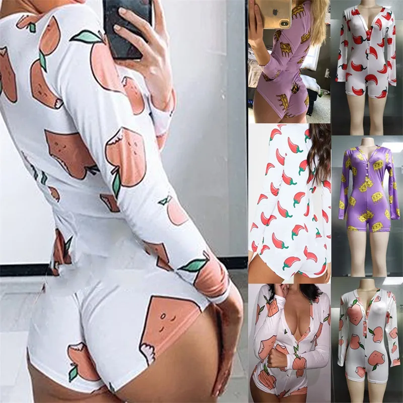 Sexiga kvinnor två bit byxor bodysuit långärmad djup v nacke bodycon stretch leotard crop toppknapp kort romer pyjamas jumpsuit overalls one-pipe shorts dhl