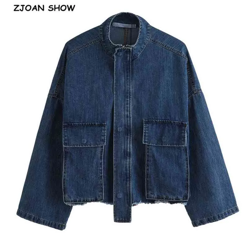 Save Big on Bulk Women's Denim Jacket Autumn Drop Shoulder Loose Jean  Coat 2024 Best Deals on DHgate