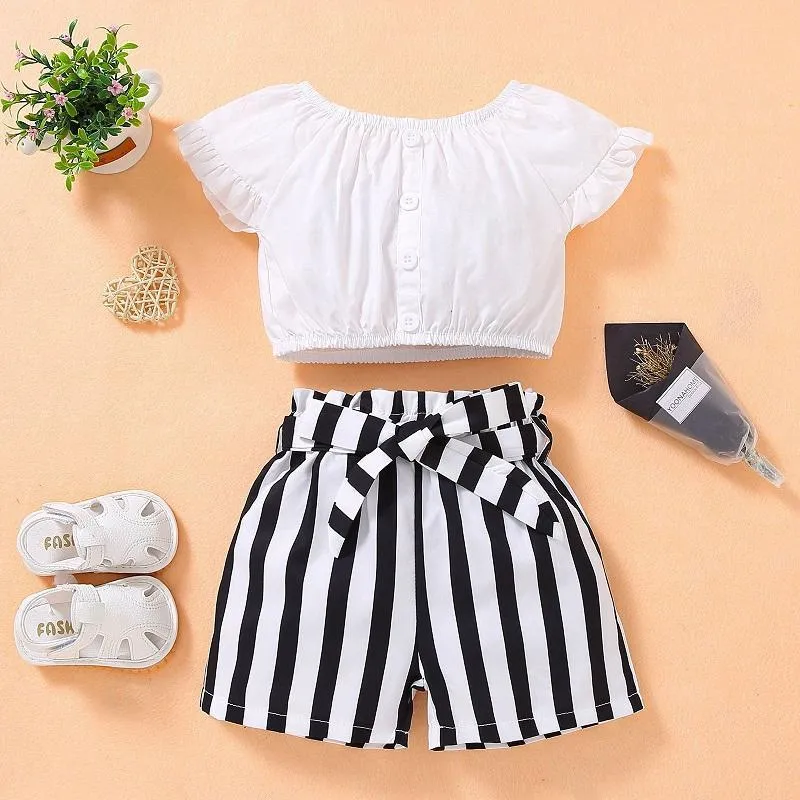 Girls Clothes 2t Girl Skirt Set Summer toddler clothing sets 1 to 4T conjunto corto dos piezas