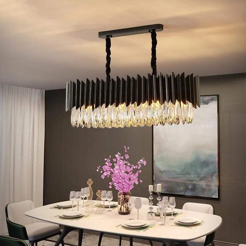 Lustres De Lustres De Luxo Retângulo De Cozinha Iluminação Led Led