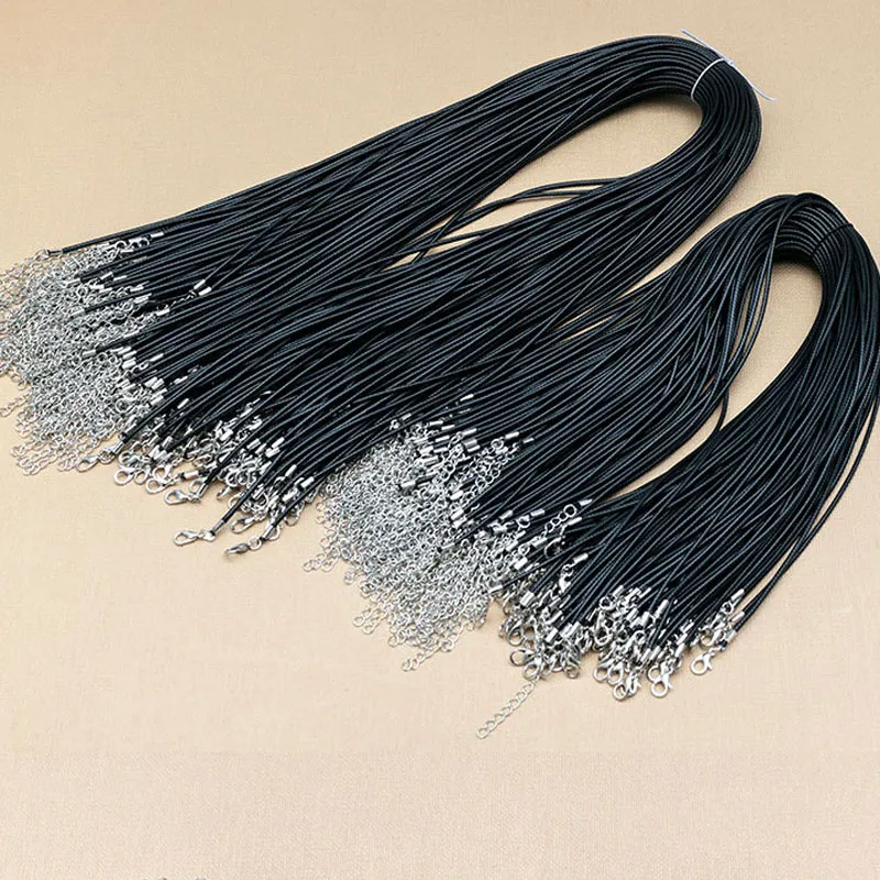Corda di colore nero Catene di corda fatte a mano Accessori di moda Gioielli per collane con ciondolo da donna