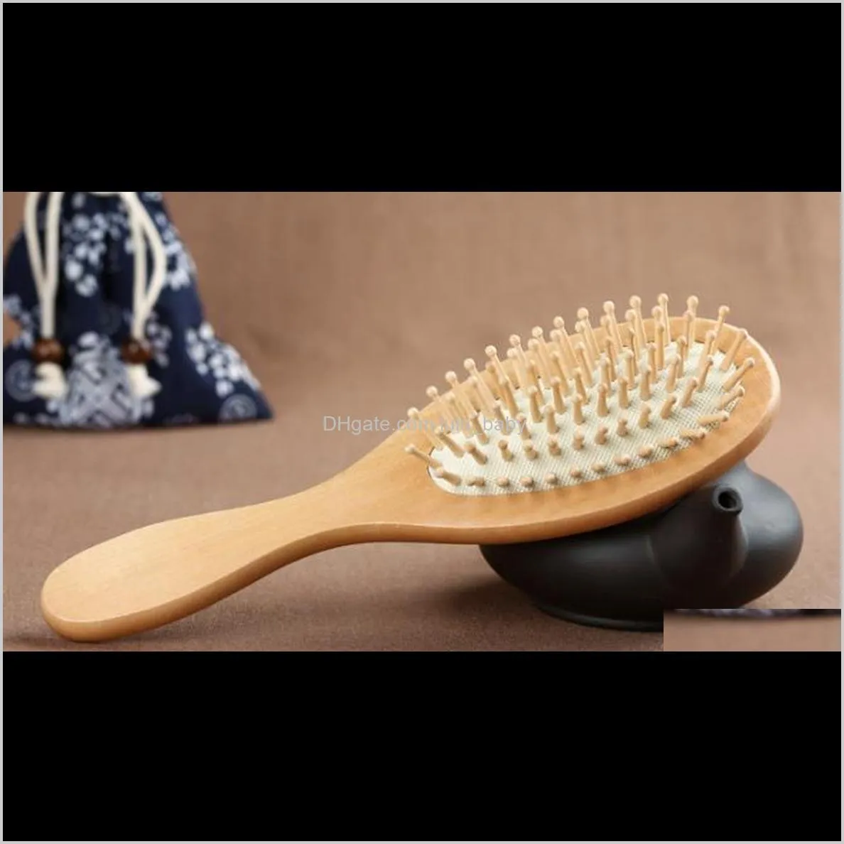 wood comb professional healthy paddle cushion hair loss massage brush hairbrush scalp hair care healthy bamboo comb